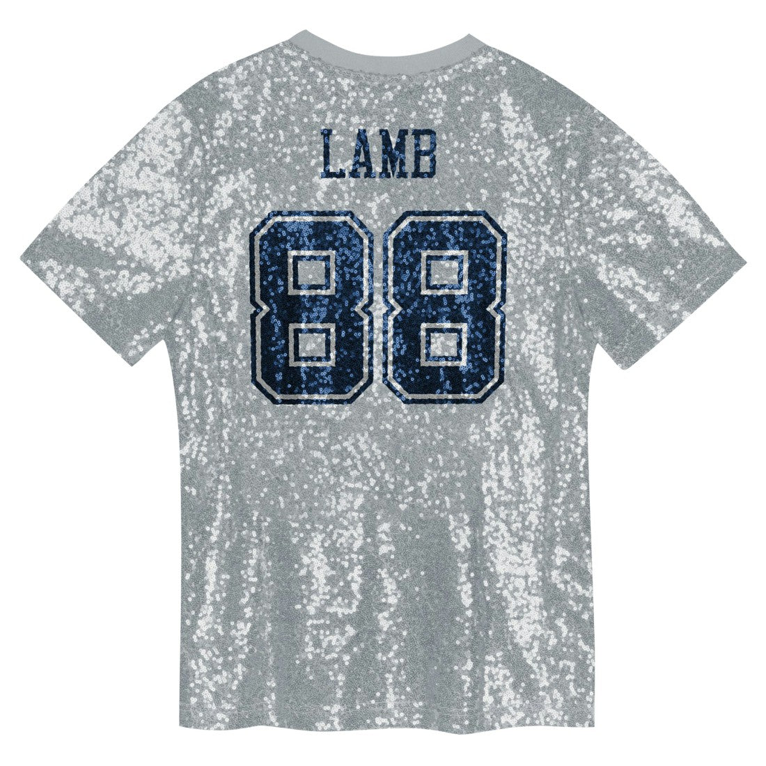CeeDee Lamb Dallas Cowboys Girls Youth Sequin V-Neck Fashion Jersey - Silver sale | NFL Jerseys