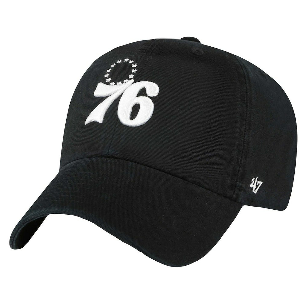 47 brand - Philadelphia 76ers '47 Core Logo Clean Up Adjustable Hat - Black