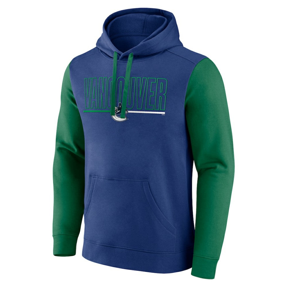 Vancouver Canucks - Logo Athletic Deliver Fleece Pullover Hoodie Blue