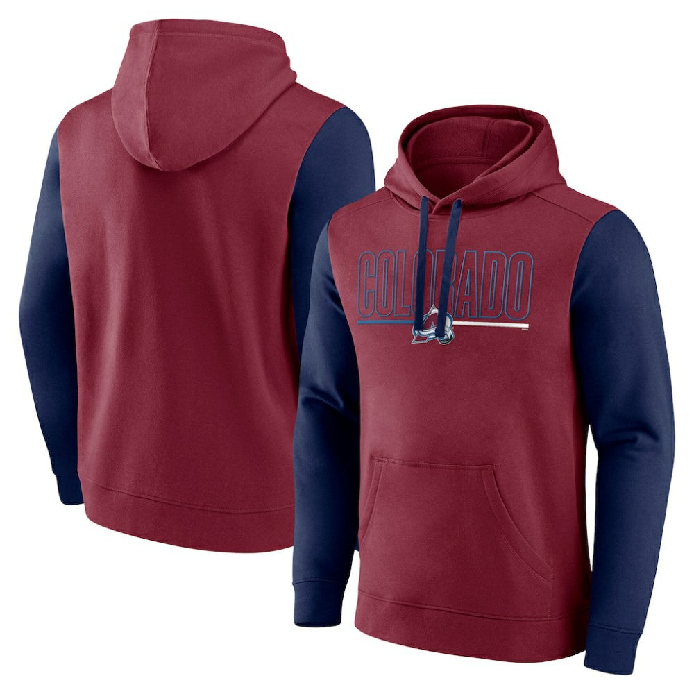Colorado Avalanche - Logo Athletic Deliver Fleece Pullover Hoodie Burgundy