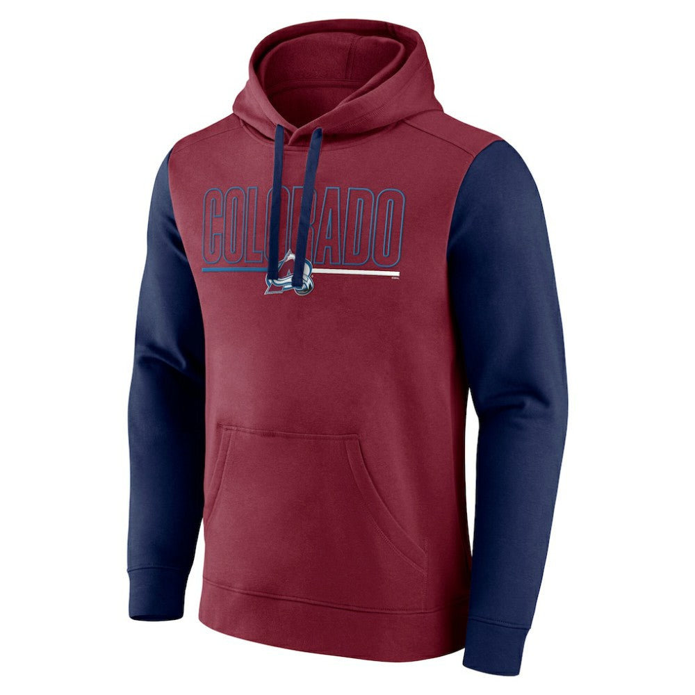 Colorado Avalanche - Logo Athletic Deliver Fleece Pullover Hoodie Burgundy