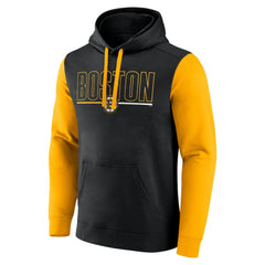 Boston Bruins Logo Athletic Deliver Fleece Pullover Hoodie Black