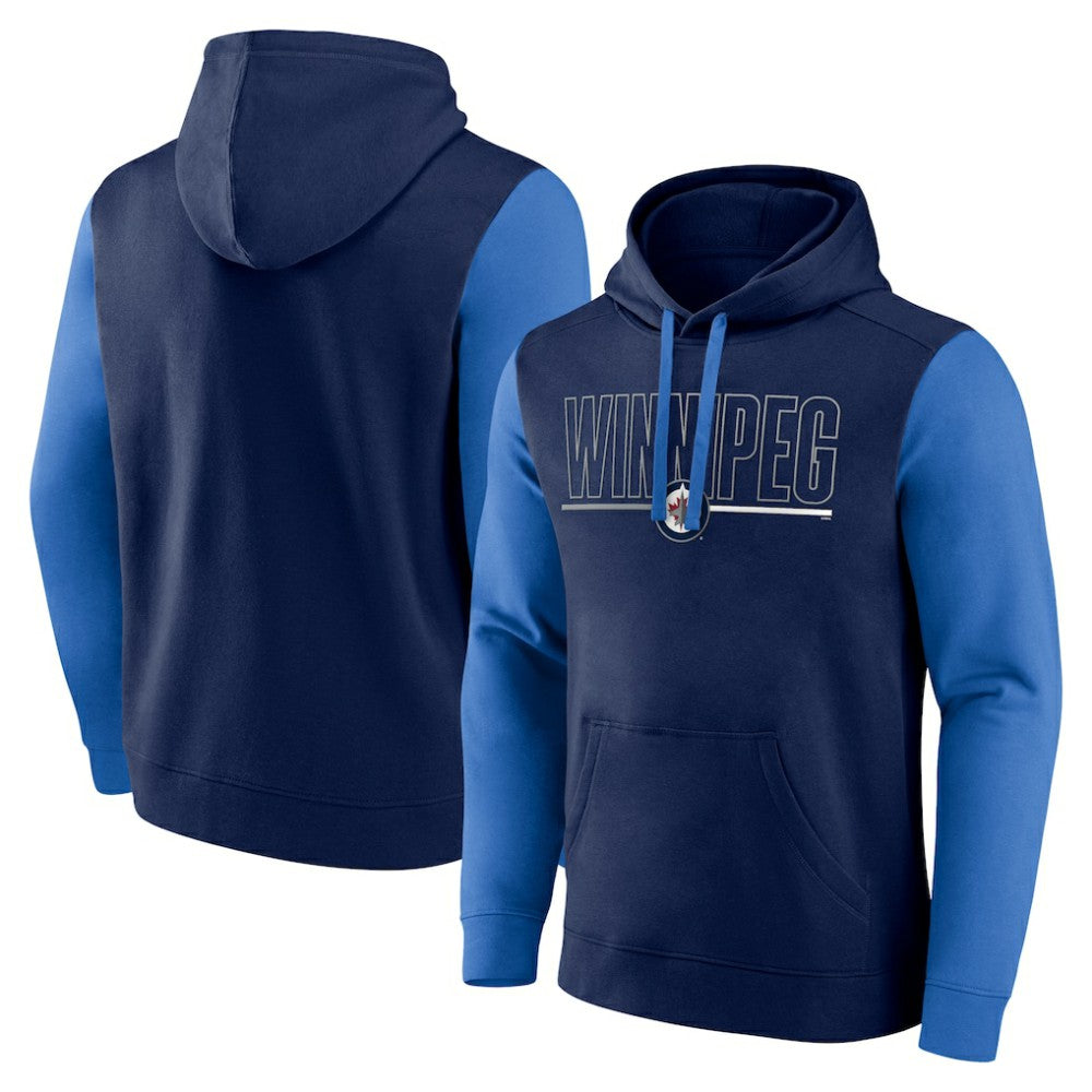 Winnipeg Jets - Logo Athletic Deliver Fleece Pullover Hoodie Navy