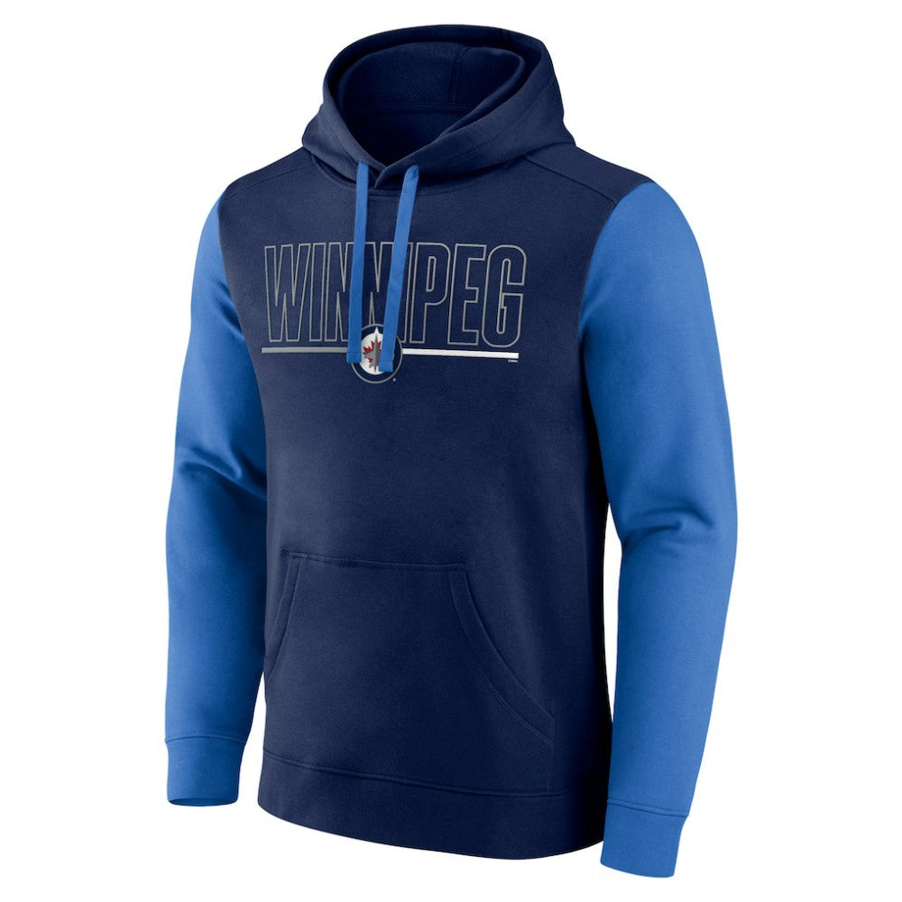 Winnipeg Jets - Logo Athletic Deliver Fleece Pullover Hoodie Navy