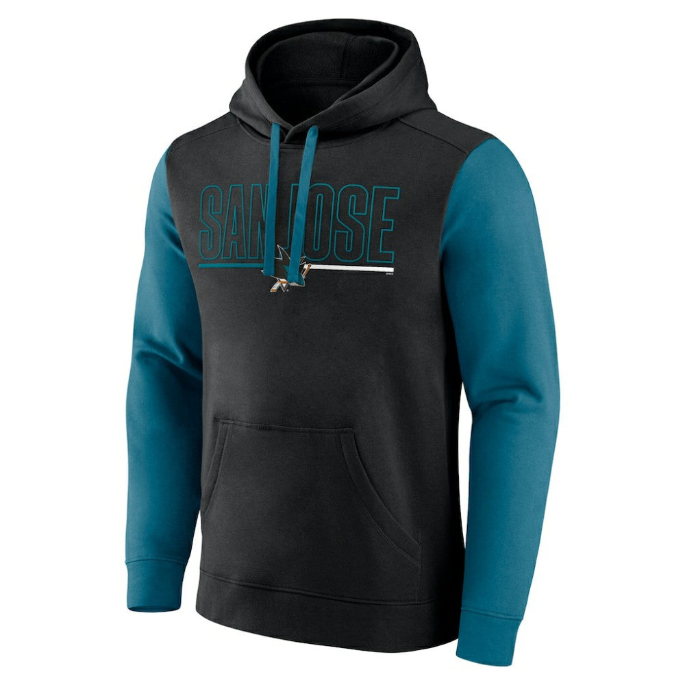 San Jose Sharks - Logo Athletic Deliver Fleece Pullover Hoodie Black