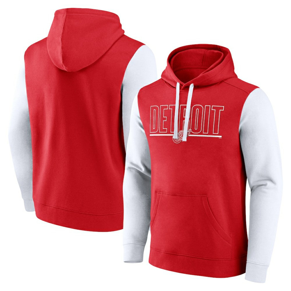 Detroit Red Wings - Logo Athletic Deliver Fleece Pullover Hoodie Red