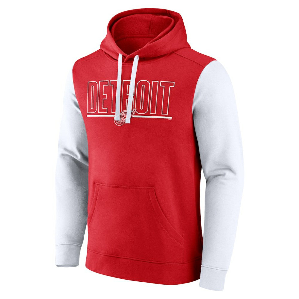 Detroit Red Wings - Logo Athletic Deliver Fleece Pullover Hoodie Red