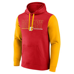 Calgary Flames - Logo Athletic Deliver Fleece Pullover Hoodie Red