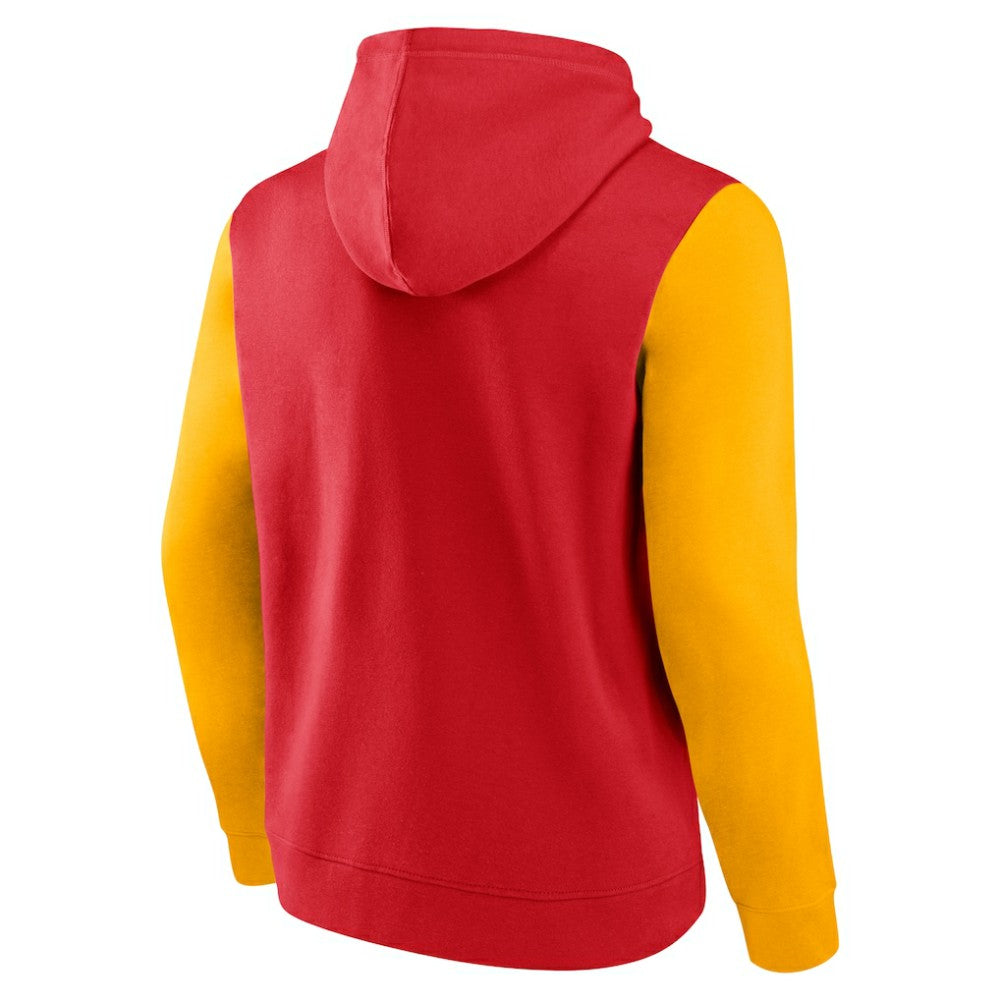 Calgary Flames - Logo Athletic Deliver Fleece Pullover Hoodie Red