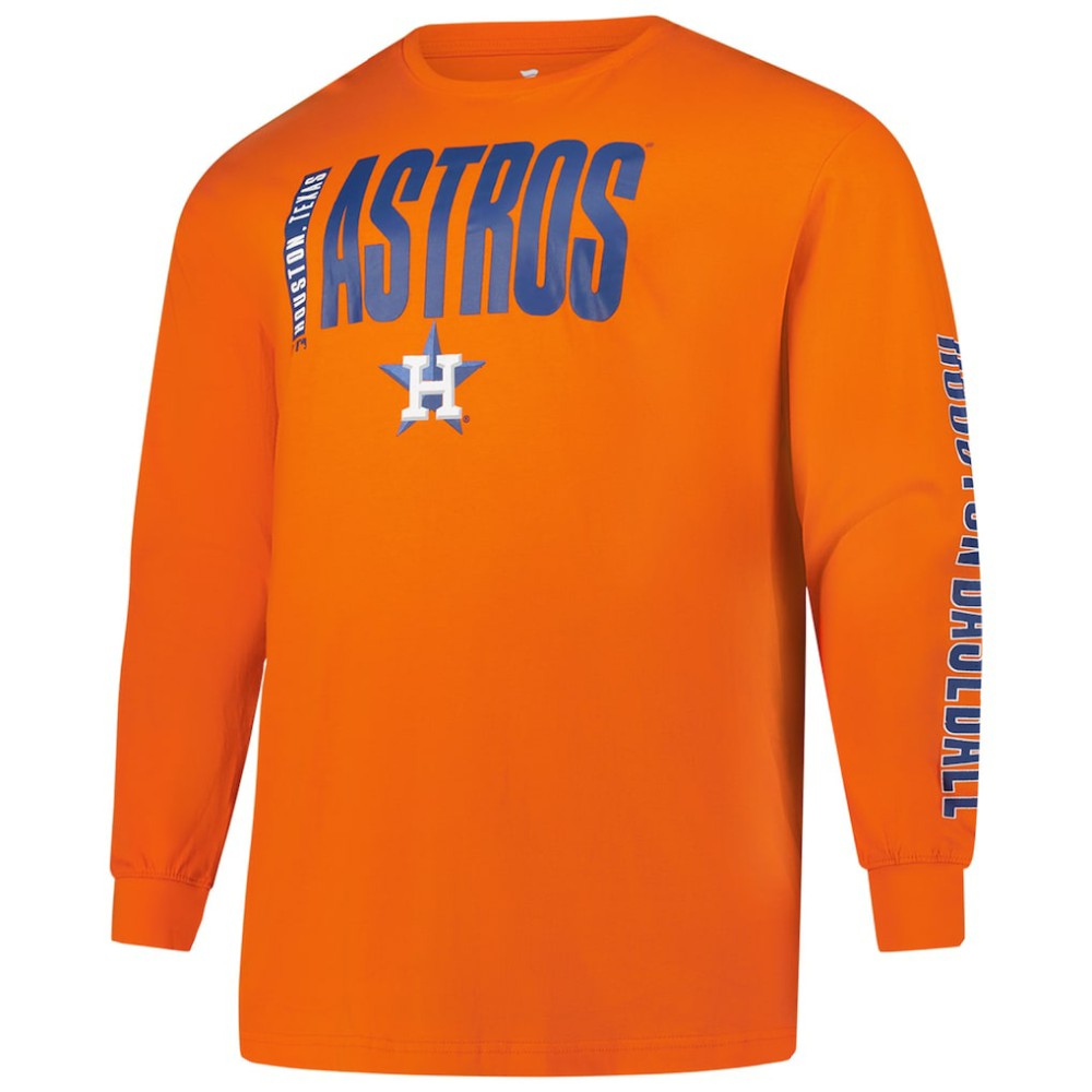 Houston Astros Profile Big & Tall Two-Hit Long Sleeve T-Shirt discount