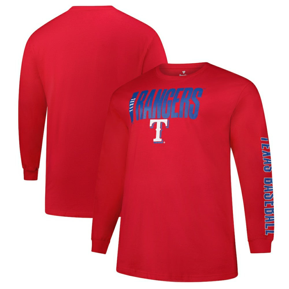 Texas Rangers Profile Big & Tall Two-Hit Long Sleeve T-Shirt Sale