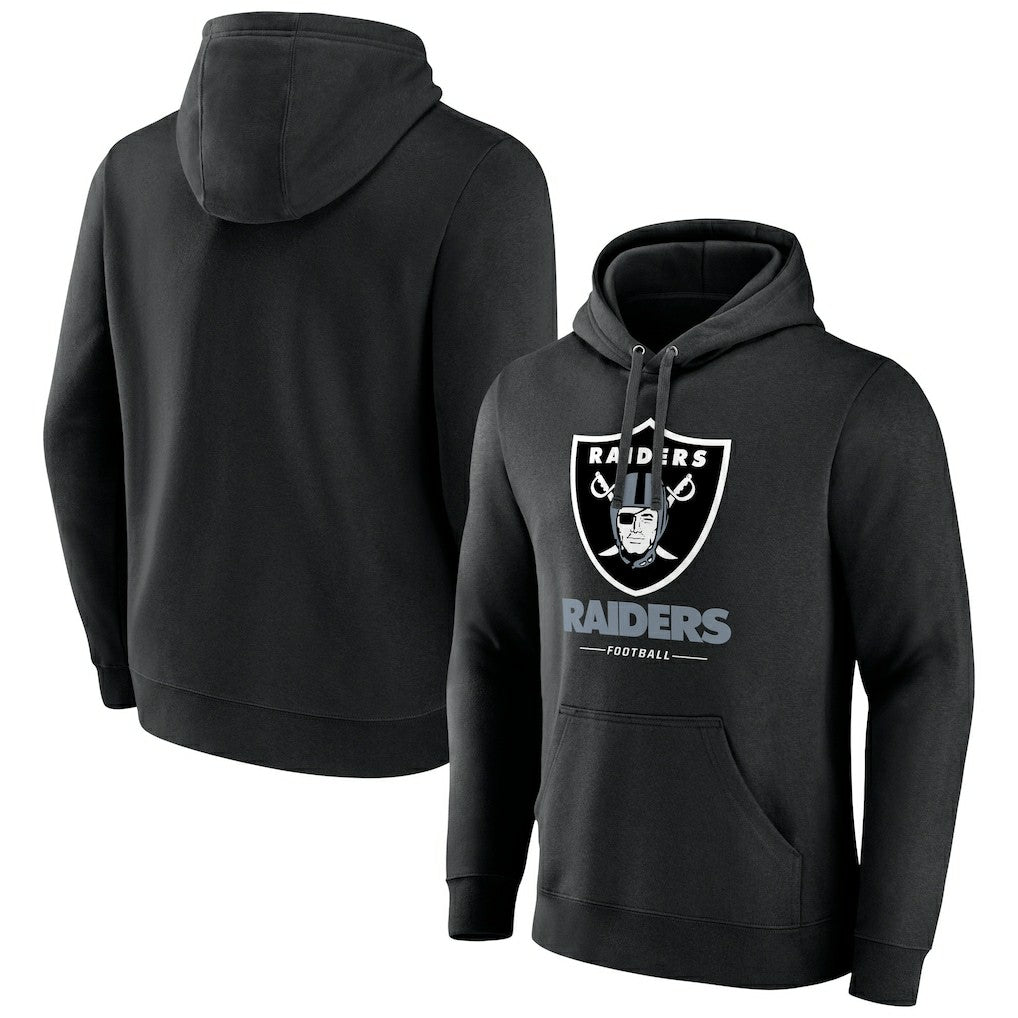 Las Vegas Raiders Team Lockup Pullover Hoodie Black - NFL