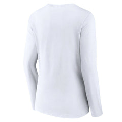 Las Vegas Raiders Women's Team Lockup Long Sleeve V-Neck T-Shirt White - NFL