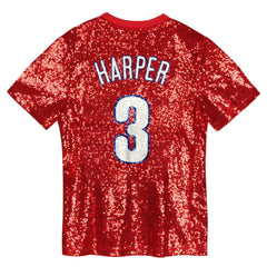 Bryce Harper Philadelphia Phillies Juniors Name & Number Sequin V-Neck Top Sale