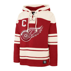 Dylan Larkin Detroit Red Wings - '47 Captain Patch Player Name & Number Lacer Pullover Hoodie Red