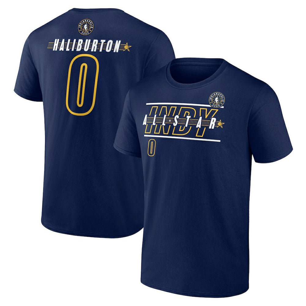 Fanatics - Tyrese Haliburton 2024 NBA All-Star Game Rebound Battle Name & Number T-Shirt - Navy