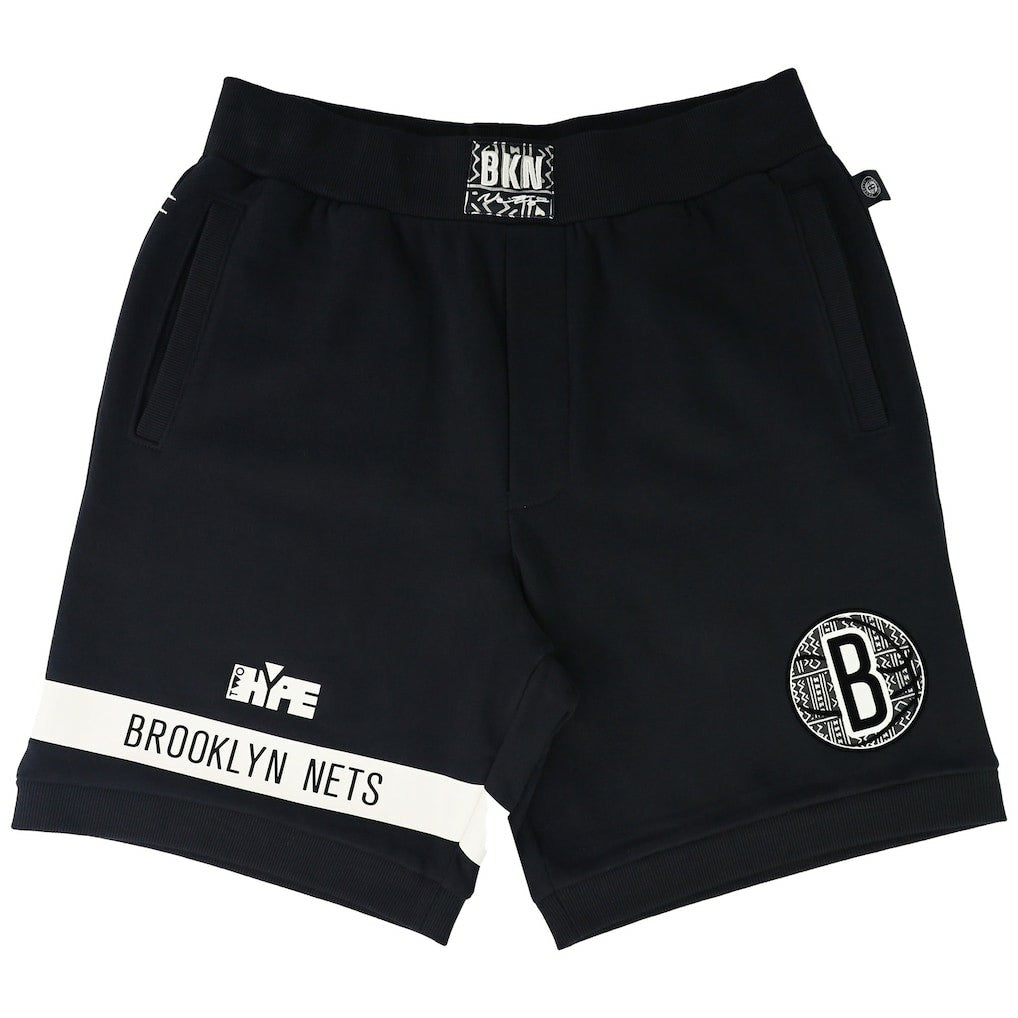 NBA - Brooklyn Nets NBA x Two Hype Unisex Culture & Hoops Premium Classic Fleece Shorts - Black