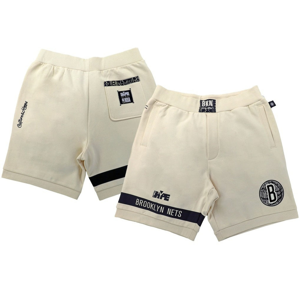 NBA - Brooklyn Nets NBA x Two Hype Unisex Culture & Hoops Premium Classic Fleece Shorts - Cream