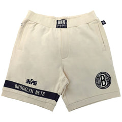 NBA - Brooklyn Nets NBA x Two Hype Unisex Culture & Hoops Premium Classic Fleece Shorts - Cream