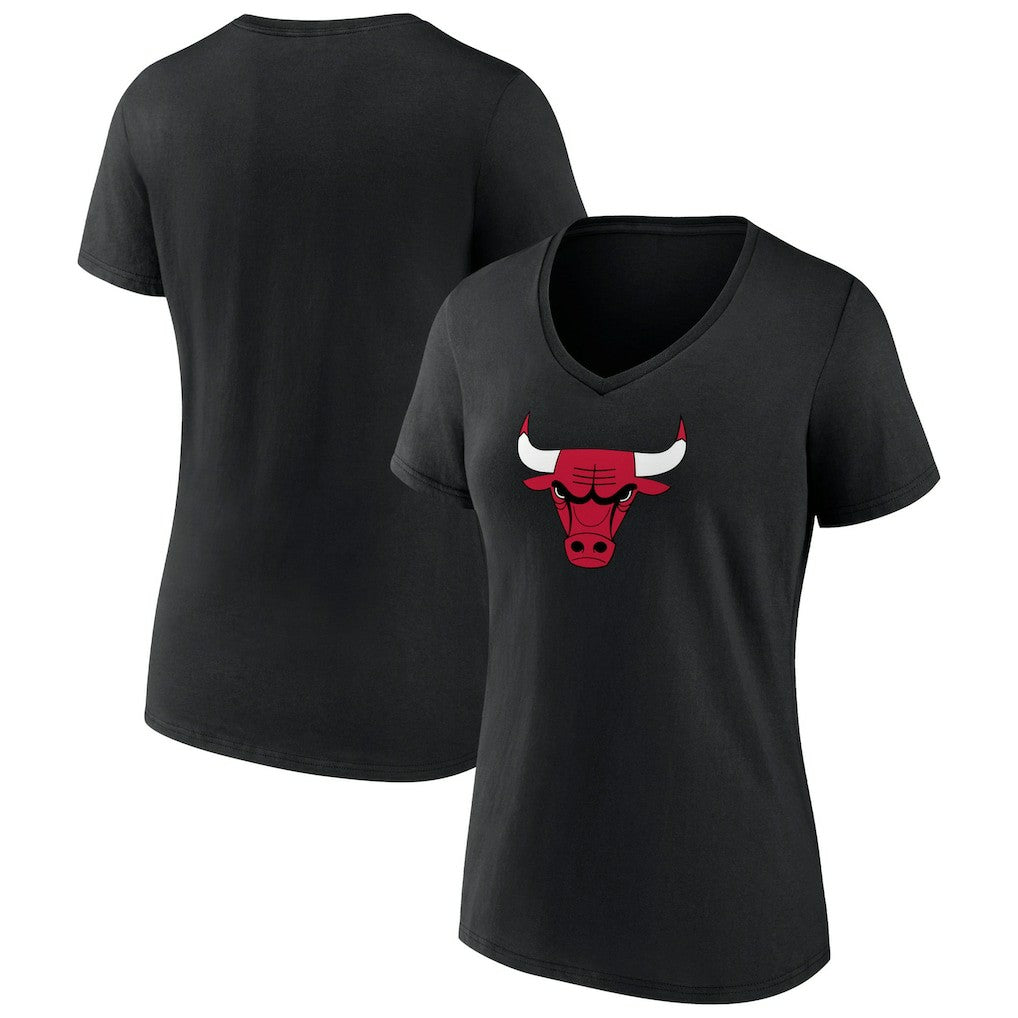 NBA - Chicago Bulls Women's Primary Logo V-Neck T-Shirt - Black