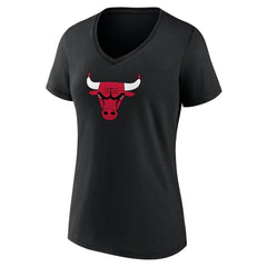 NBA - Chicago Bulls Women's Primary Logo V-Neck T-Shirt - Black