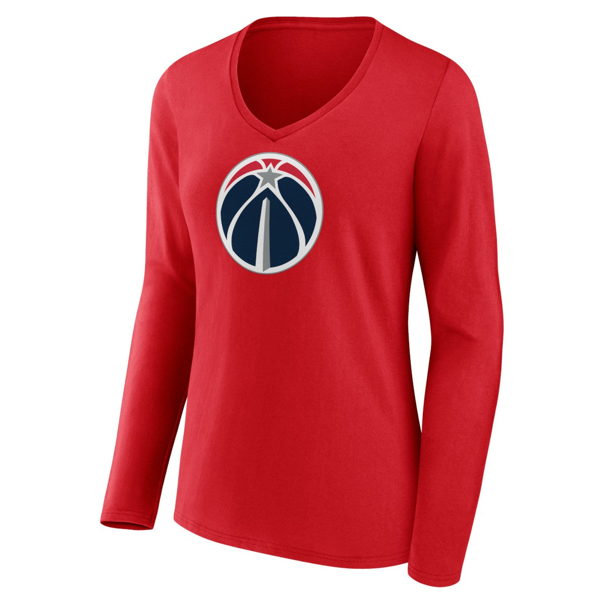 NBA - Washington Wizards Women's Primary Logo Long Sleeve V-Neck T-Shirt - Red