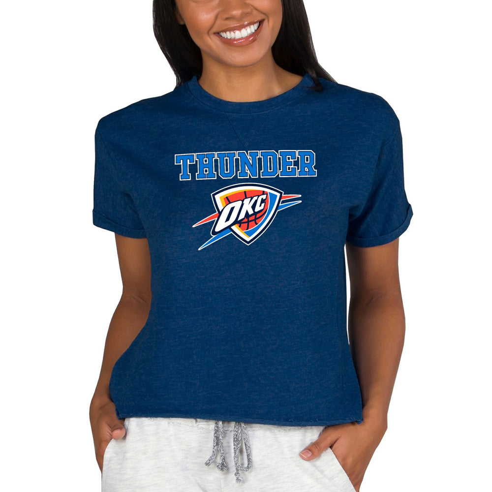 NBA - Oklahoma City Thunder Concepts Sport NBA Women's Concepts Mainstream Terry SS Top - Navy