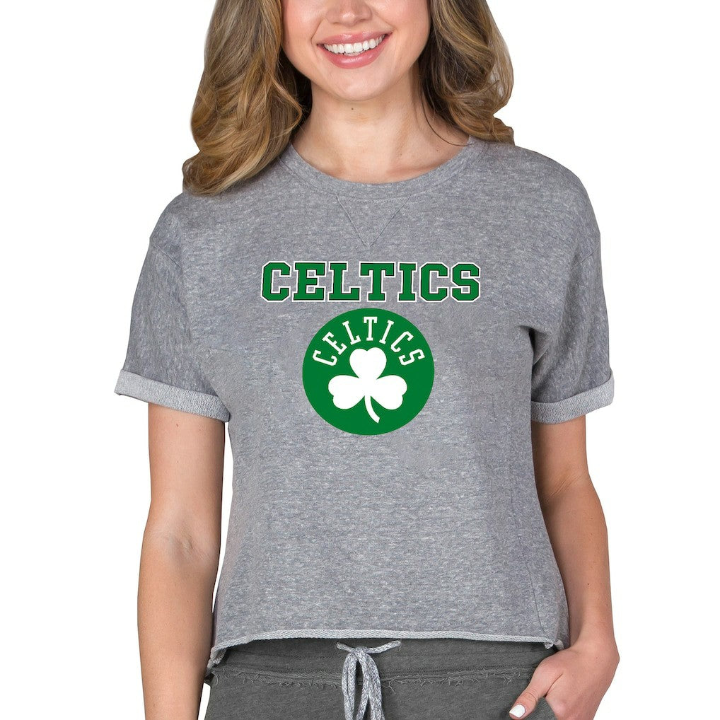 NBA - Boston Celtics Concepts Sport NBA Women's Concepts Mainstream Terry SS Top - Gray