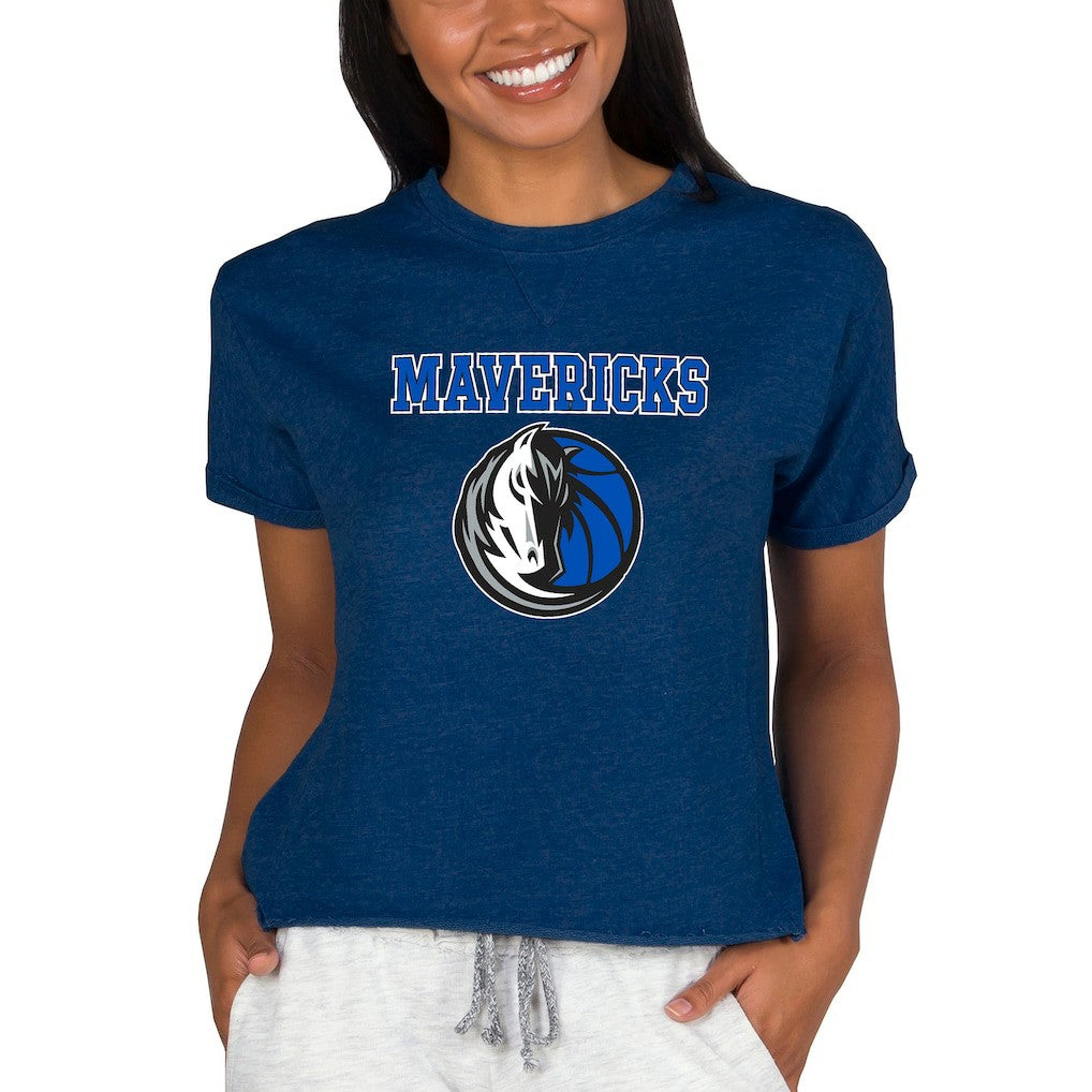 NBA - Dallas Mavericks Concepts Sport NBA Women's Concepts Mainstream Terry SS Top - Navy