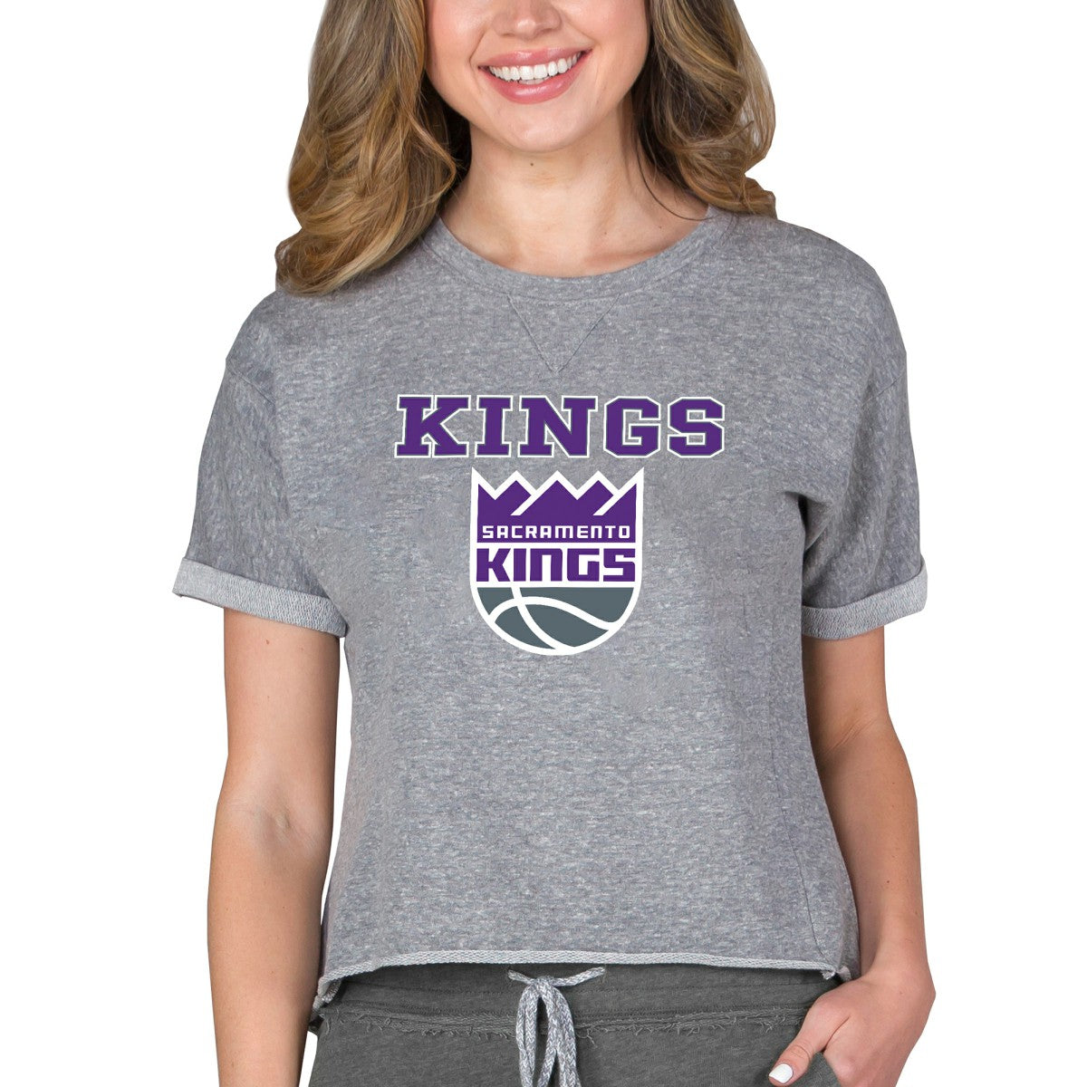 NBA - Sacramento Kings Concepts Sport NBA Women's Concepts Mainstream Terry SS Top - Gray