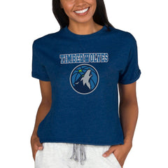 NBA - Minnesota Timberwolves Concepts Sport NBA Women's Concepts Mainstream Terry SS Top - Navy
