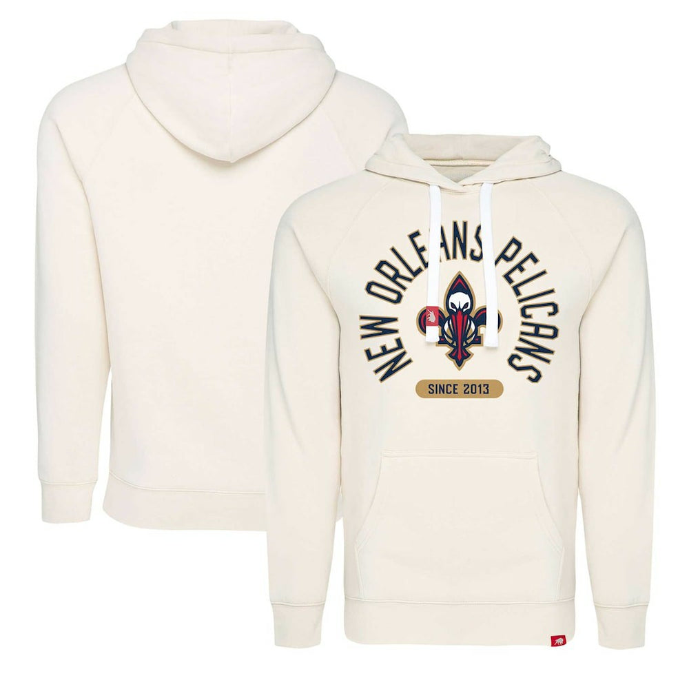NBA - New Orleans Pelicans Sportiqe Unisex Olsen Raglan Tri-Blend Pullover Hoodie - Cream