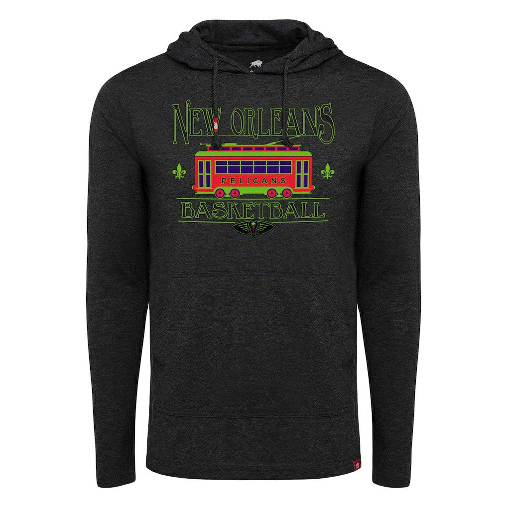 NBA - New Orleans Pelicans Sportiqe Unisex City Edition Rowan Lightweight Tri-Blend Pullover Hoodie - Heather Black