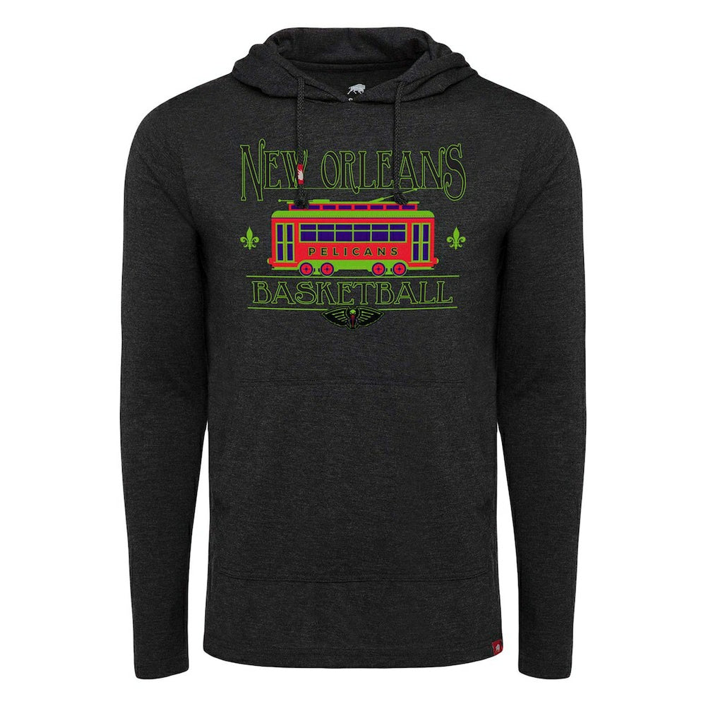NBA - New Orleans Pelicans Sportiqe Unisex City Edition Rowan Lightweight Tri-Blend Pullover Hoodie - Heather Black