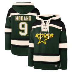 Mike Modano Dallas Stars - '47 Retired Player Name & Number Lacer Pullover Hoodie Green