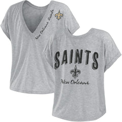 New Orleans Saints WEAR by Erin Andrews Women's Reversible T-Shirt Heather Gray - NFL