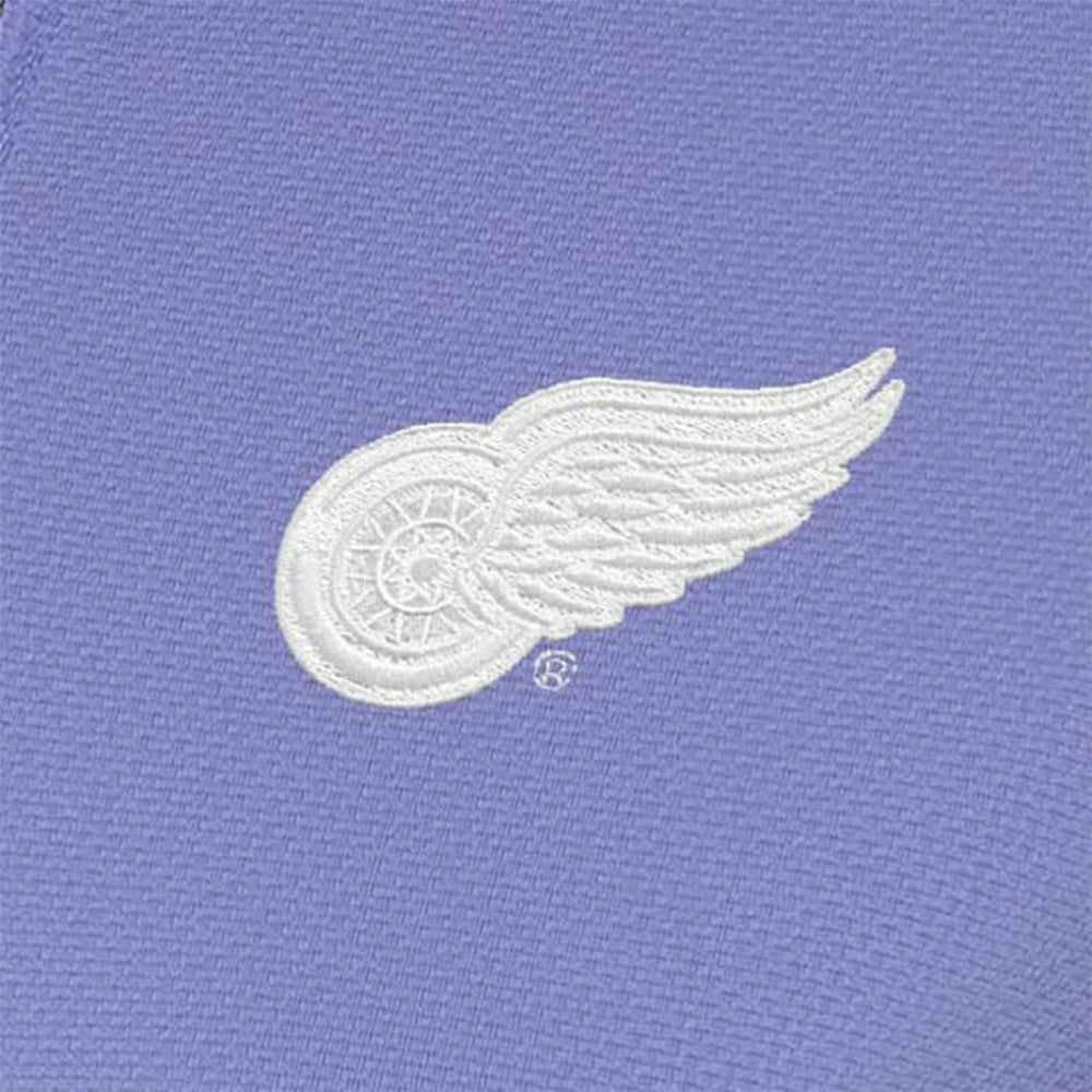 Detroit Red Wings - Antigua Women's White Logo Finish Quarter-Zip Top Heather Purple