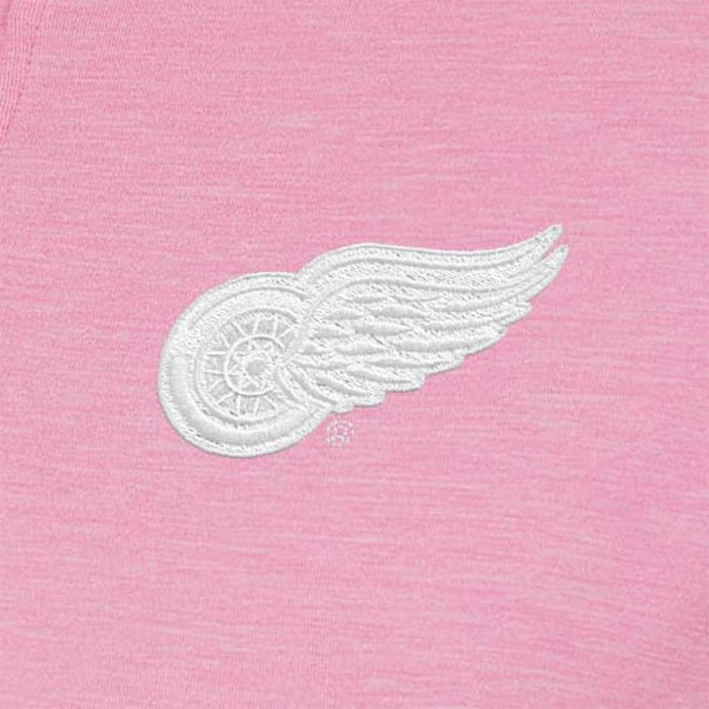 Detroit Red Wings - Antigua Women's White Logo Mentor Quarter-Zip Jacket Pink