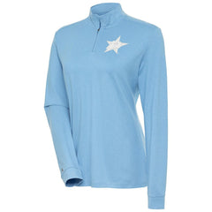 Dallas Stars - Antigua Women's White Logo Mentor Quarter-Zip Jacket Light Blue