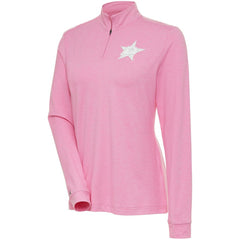 Dallas Stars - Antigua Women's White Logo Mentor Quarter-Zip Jacket Pink