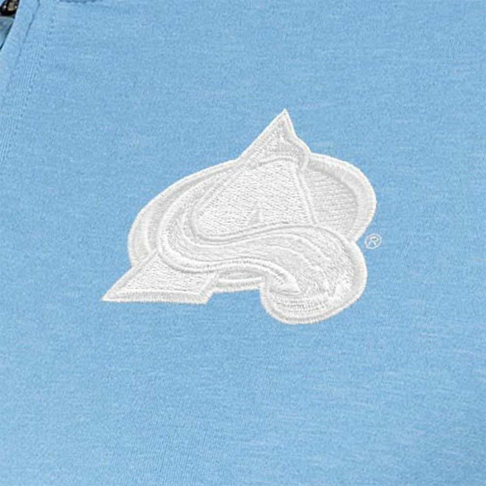 Colorado Avalanche - Antigua Women's White Logo Mentor Quarter-Zip Jacket Light Blue