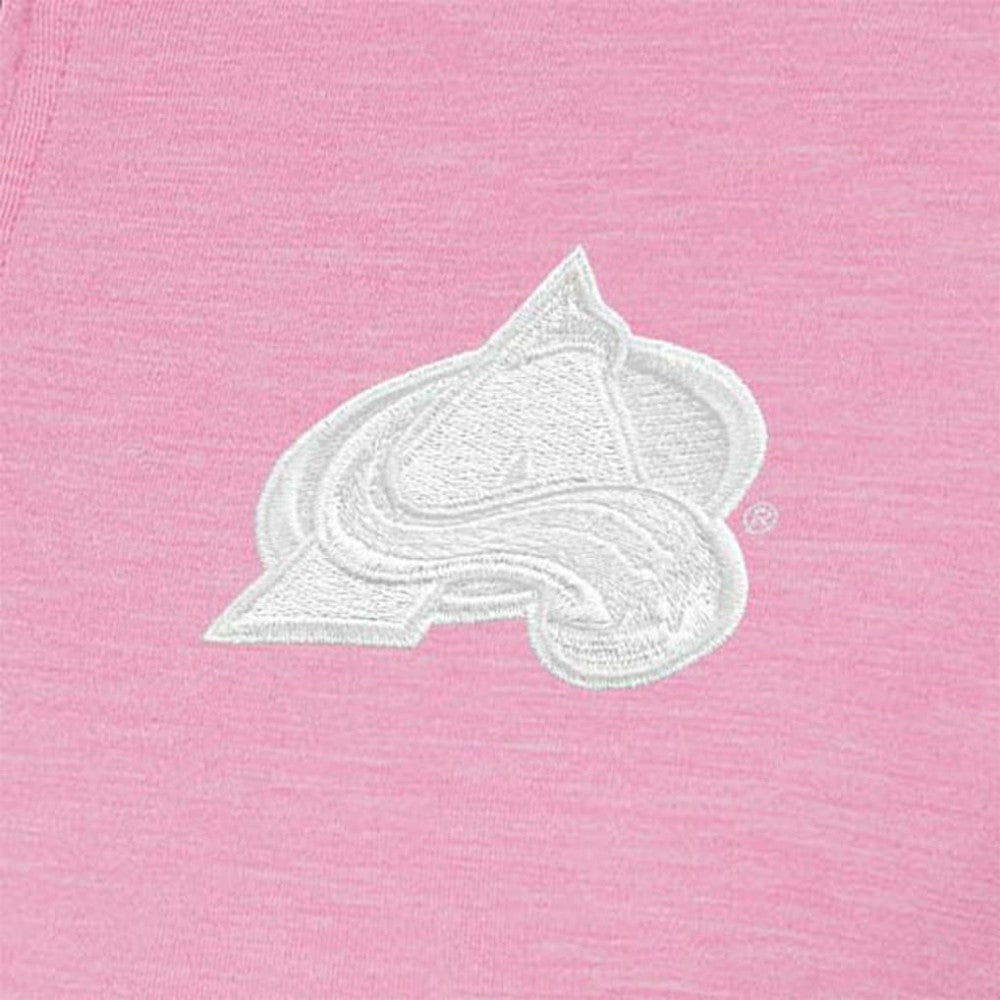 Colorado Avalanche - Antigua Women's White Logo Mentor Quarter-Zip Jacket Pink