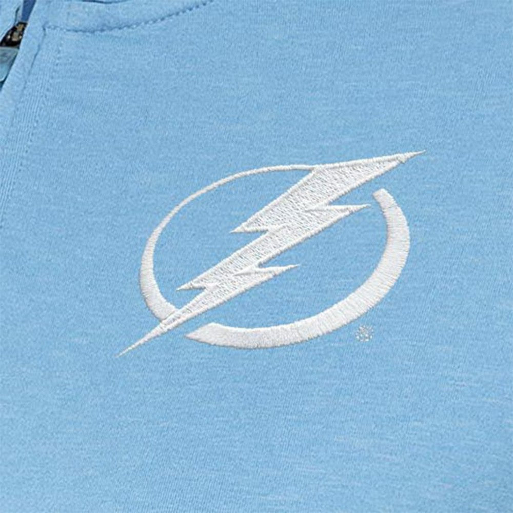 Tampa Bay Lightning - Antigua Women's White Logo Mentor Quarter-Zip Jacket Light Blue