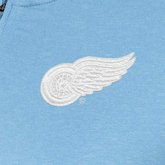 Detroit Red Wings - Antigua Women's White Logo Mentor Quarter-Zip Jacket Light Blue