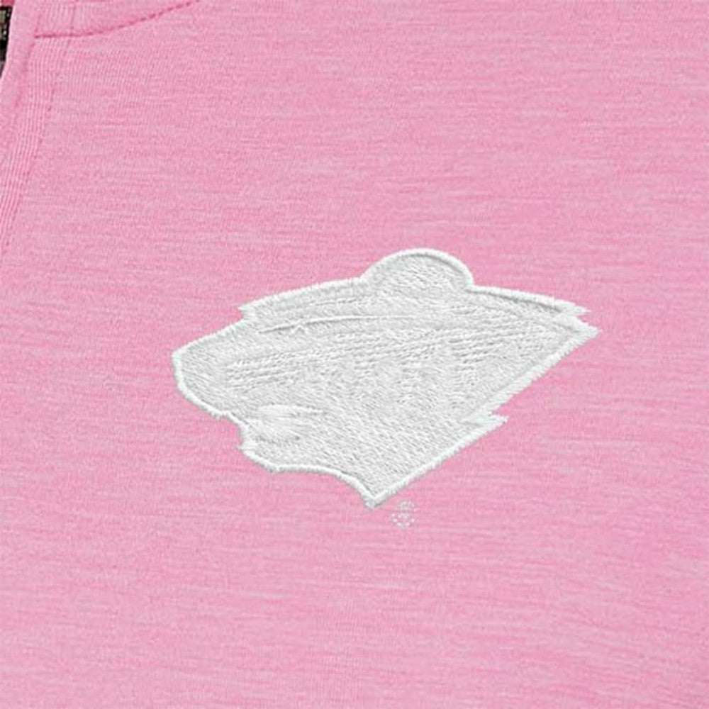 Minnesota Wild - Antigua Women's White Logo Mentor Quarter-Zip Jacket Pink