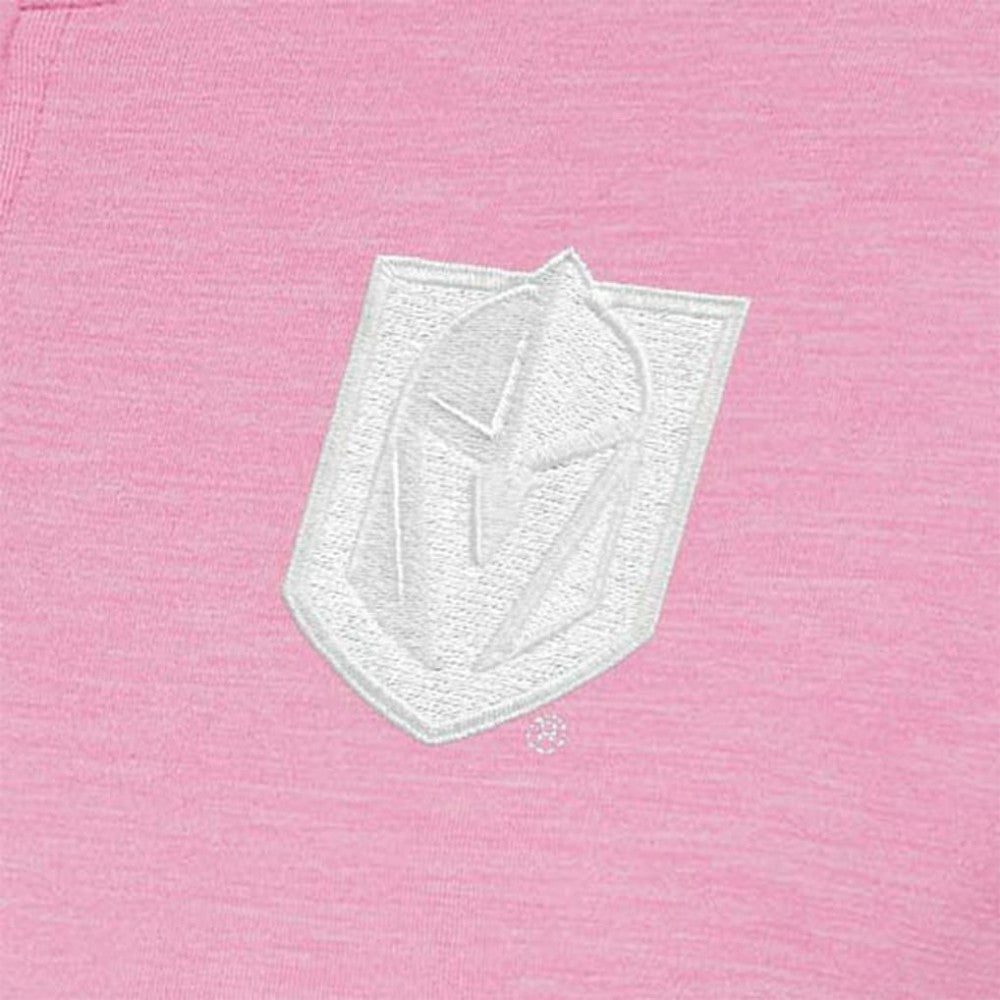 Vegas Golden Knights Antigua Women's White Logo Mentor Quarter-Zip Jacket Pink