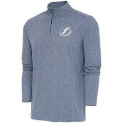 Tampa Bay Lightning - Antigua White Logo Hunk Quarter-Zip Pullover Heather Navy