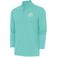 Tampa Bay Lightning - Antigua White Logo Hunk Quarter-Zip Pullover Mint