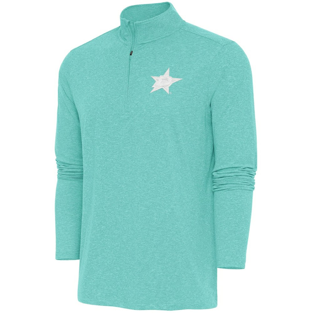 Dallas Stars - Antigua White Logo Hunk Quarter-Zip Pullover Mint
