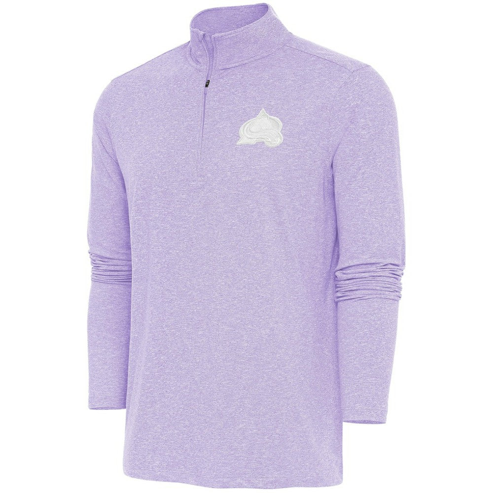 Colorado Avalanche - Antigua White Logo Hunk Quarter-Zip Pullover Lavender